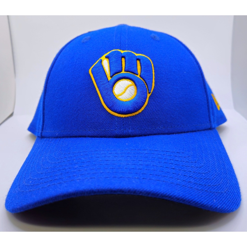 New Era 9FORTY Milwaukee Brewers MLB Baseball Cap Blue Yellow Adjustable Hat